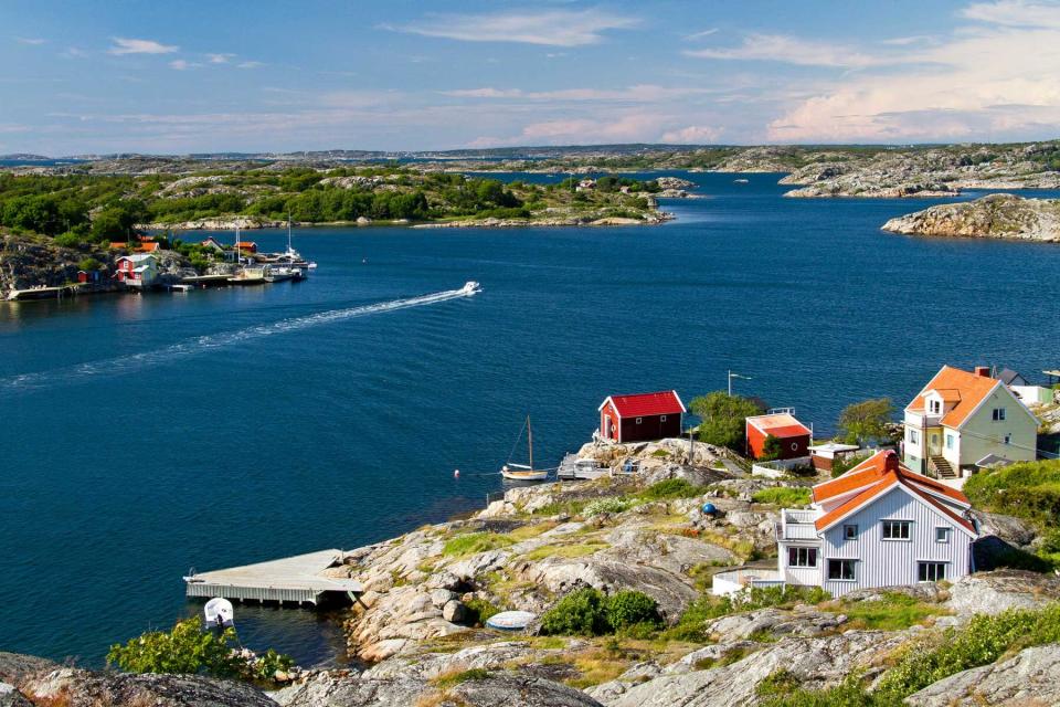 View of island Styrso in the southern Gothenburg archipelago of Sweden