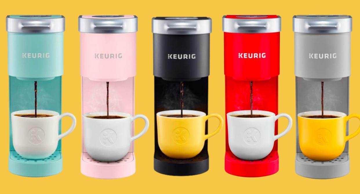 five keurig coffee machines beside each other