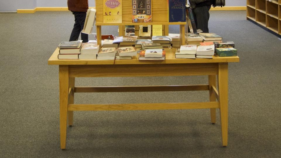 yellow, building, bookselling, interior design, job, table, retail, furniture, publication, book,