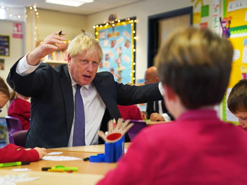 The PM visited the Bristol school ahead of a regional Cabinet meeting in the city later today (PA)