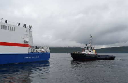 Russia's floating nuclear power plant Akademik Lomonosov leaves Murmansk