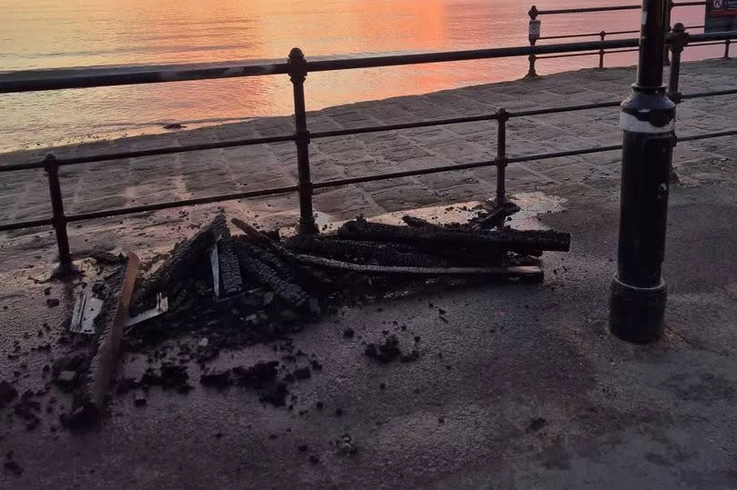 Charred remains from promenade fire