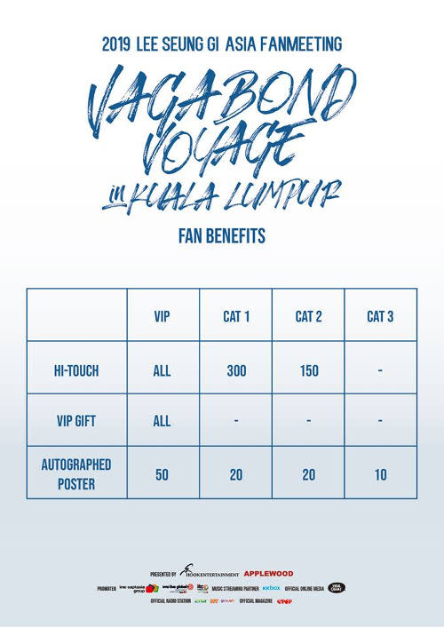 Fan benefits for each ticket category (Photo source: HOOK Entertainment | APPLEWOOD | IMC Live Global).