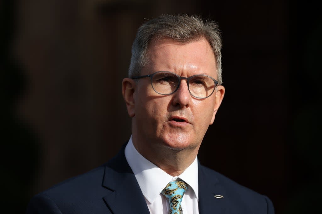 Leader of the DUP, Sir Jeffrey Donaldson, has condemned recent outbreaks of violence (Liam McBurney/PA) (PA Wire)