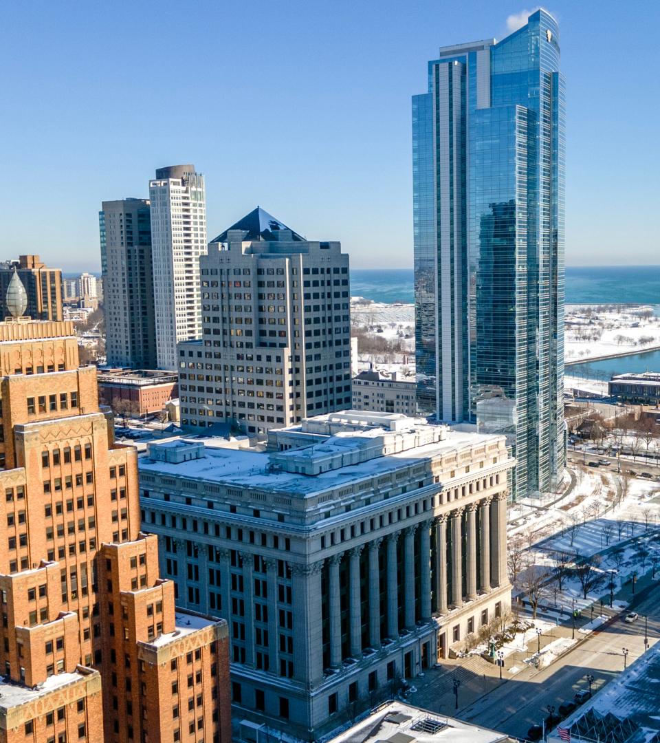 Northwestern Mutual is planning a $500 million redevelopment of its downtown campus, with 2,000 employees now based at Franklin to eventually relocate to downtown. Much of the work will be extensive renovations of the company's office building at 818 East Mason Street center, rear).  Milwaukee on Wednesday, Feb. 1, 2023.