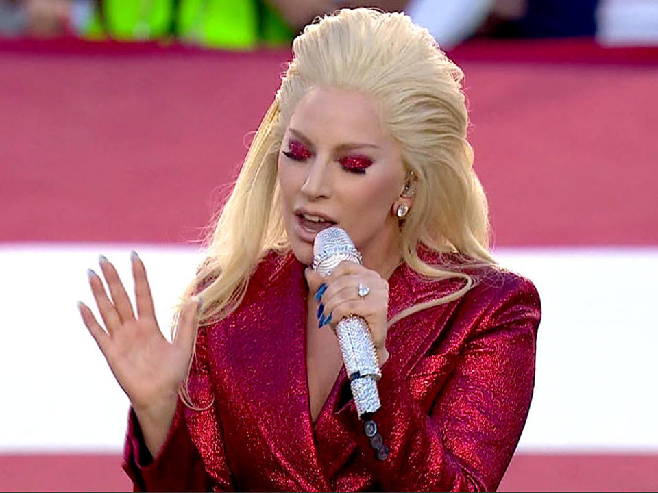 Lady Gaga Nails the National Anthem  at the Super Bowl – and the Internet Goes Wild| Super Bowl, Lady Gaga