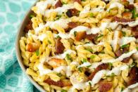 <p>A pasta salad the whole fam will love.</p><p>Get the recipe from <a href="https://www.delish.com/cooking/recipe-ideas/recipes/a47095/chicken-bacon-ranch-pasta-salad-recipe/" rel="nofollow noopener" target="_blank" data-ylk="slk:Delish;elm:context_link;itc:0;sec:content-canvas" class="link ">Delish</a>.</p>