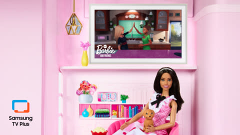 The Barbie and Friends, Hot Wheels Action, and Mattel Jr. channels are set to go live later this year and will be free to access from Samsung Smart TVs, Galaxy Devices and on the Web at www.samsungtvplus.com. (Graphic: Business Wire)