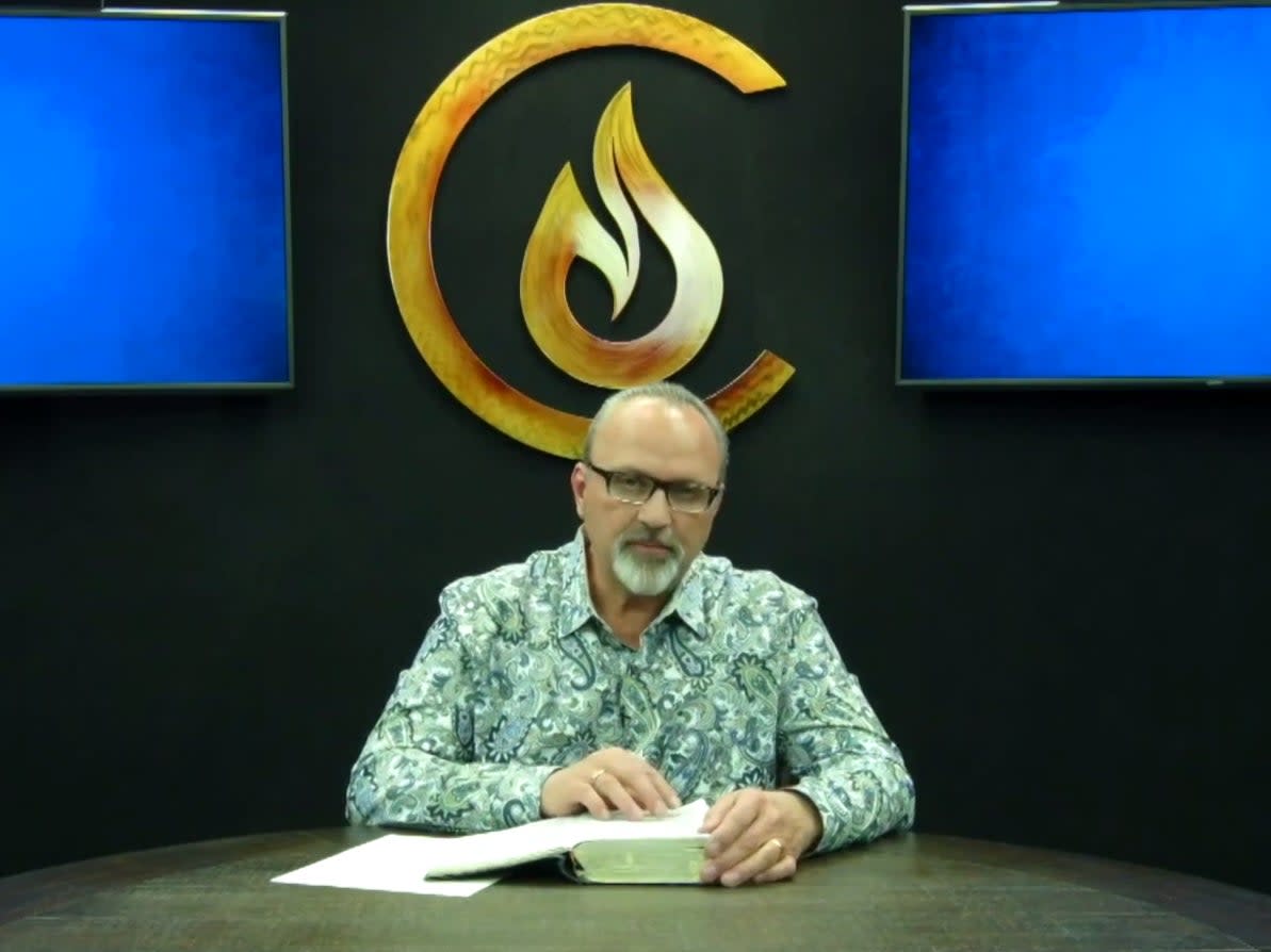 Pastor Paul Van Noy during an online service for the Candlelight Christian Fellowship in April ((Candlelight Christian Fellowship))
