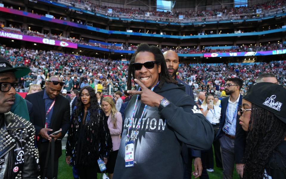 Jay-Z and Blue Ivy Carter attend Super Bowl LVII - Getty Images