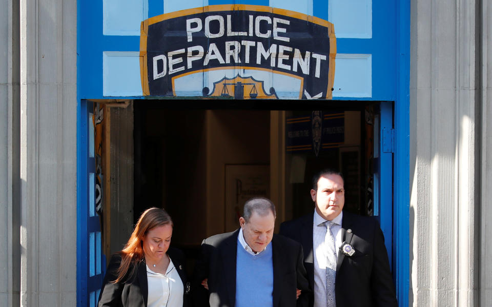 <p>Film producer Harvey Weinstein leaves the 1st Precinct in Manhattan in New York, May 25, 2018. (Photo: Mike Segar/Reuters) </p>