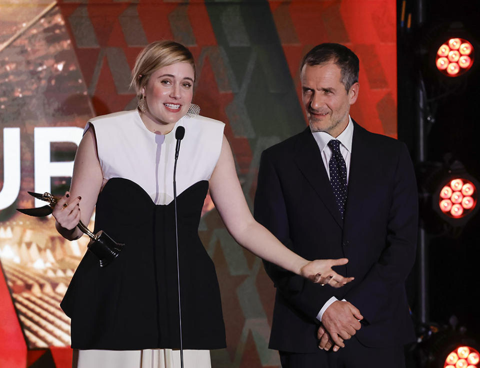 Greta Gerwig and David Heyman