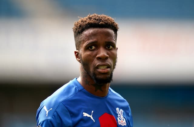 Crystal Palace’s Wilfried Zaha was sent racist abuse on social media in July (John Walton/PA).