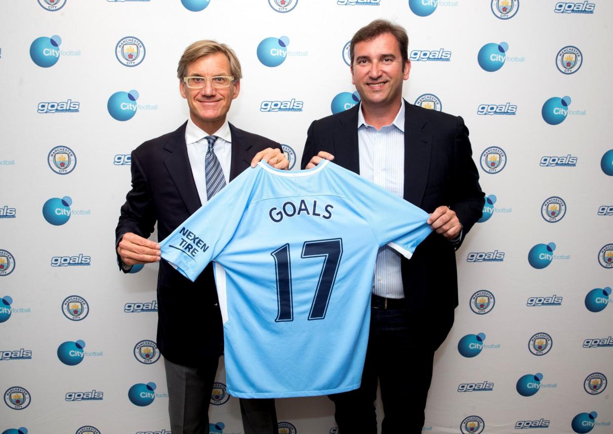 New team: Goals Soccer Centres’ Nick Basing is working with City Football Group’s Ferran Soriano