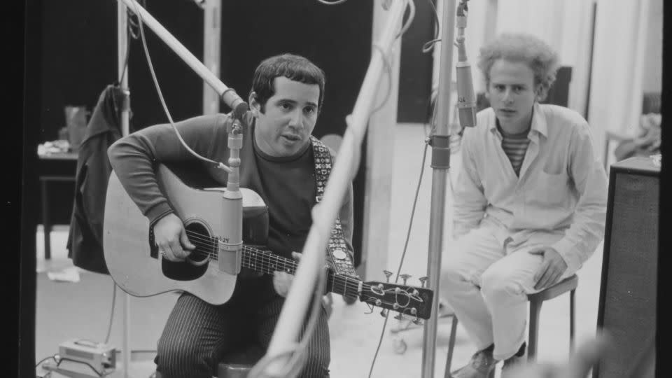 An early photo of Paul Simon and Art Garfunkel in "In Restless Dreams: The Music of Paul Simon." - Douglas R. Gilbert/MGM+