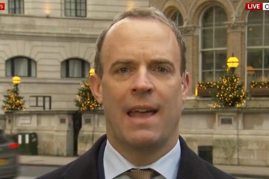 Dominic Raab said he had been in