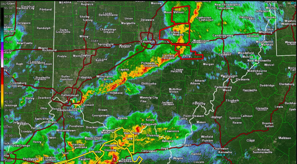 From the NWS in Wilmington, 6:15 a.m.: As the primary tornado-related activity in the Columbus area shifts out of the area, strong storms remain possible in southern Ohio and northern Kentucky. At this time, tornado threat appears limited for these storms.