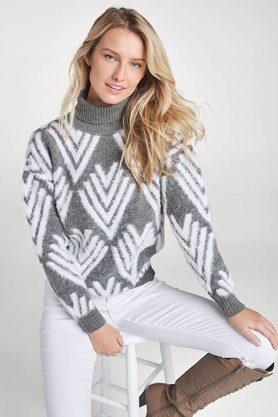 5) Printed Eyelash Turtleneck