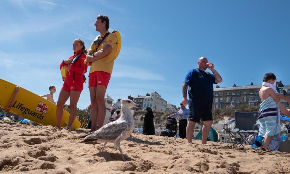 RNLI lifeguards on Broadstairs beach.