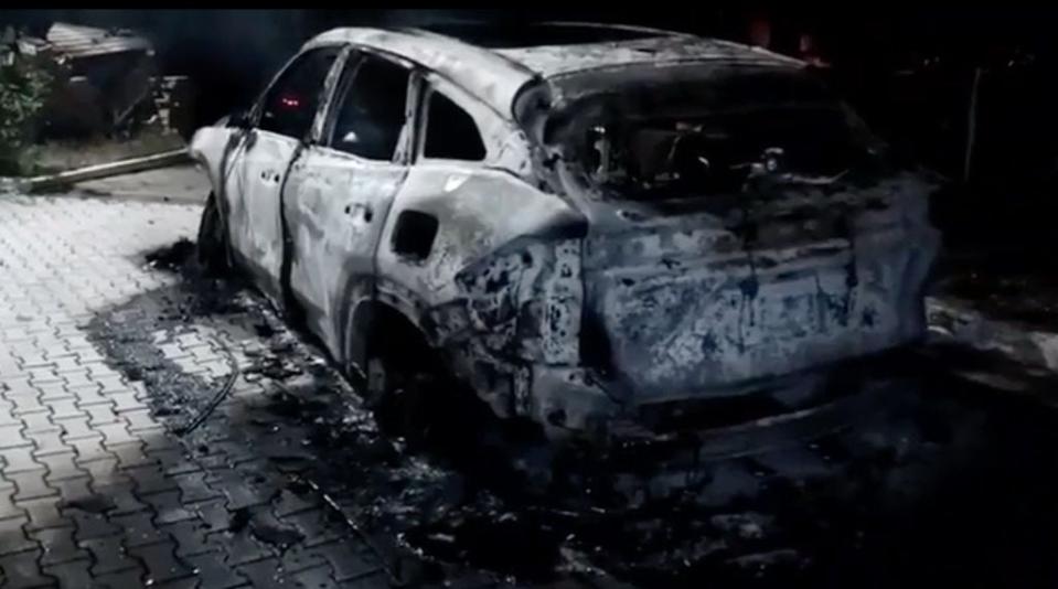 A view of the destruction after more than 15 police officers have been killed in armed attacks in Makhachkala checkpoint and a synagogue in Derbent, in Dagestan, Russia on June 24, 2024. Describing it as a 'terrorist attack,' the Republic's head, Sergey Melikov said: 'We know who is behind this and what the organizers of these attacks aimed for. War has come to our home.' Active phase of counter-terrorism operations in Makhachkala and Derbent has been completed, and six gunmen responsible for the attacks were neutralized. (Photo by National Antiterrorism Committee / Handout/Anadolu via Getty Images)