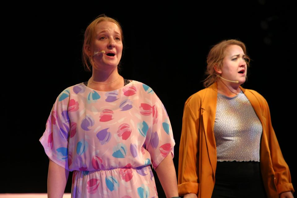 Amber Swenk, left, Melissa Stewart are featured in the Four Corners Musical Theatre Company production of "Baby! The Musical" opening Thursday, March 21 at the Farmington Civic Center.