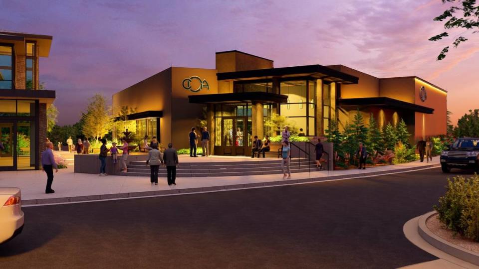 This architectural rendering shows the entrance to Coa Del Mar, which will be at 2121 E. Riverside Drive.
