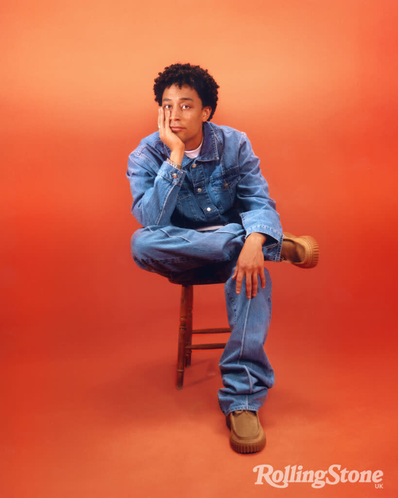 Loyle wears denim jacket and jeans both by Corteiz Rules the World, t-shirt by Pro-Club at Blacksmiths, 1858 Geosphere 0 Oxygen The 8000 42mm watch by Montblanc, ring by Pawnshop, Torhill hi boots by Clarks. (Picture: Michelle Helena Janssen)