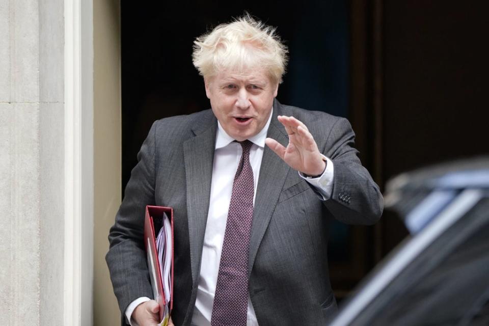 Boris Johnson departing 10 Downing Street for PMQs (PA)