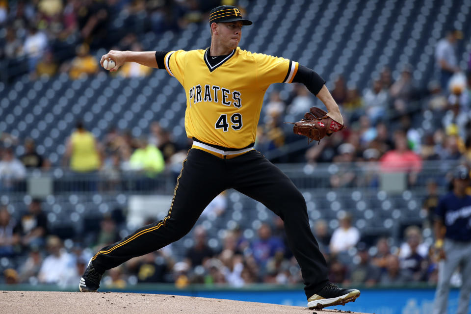 曾經為MLB匹茲堡海盜百大新秀Nick Kingham，在被中信兄弟簽下後將譯名喚作「金安」。(AP Photo/Gene J. Puskar)