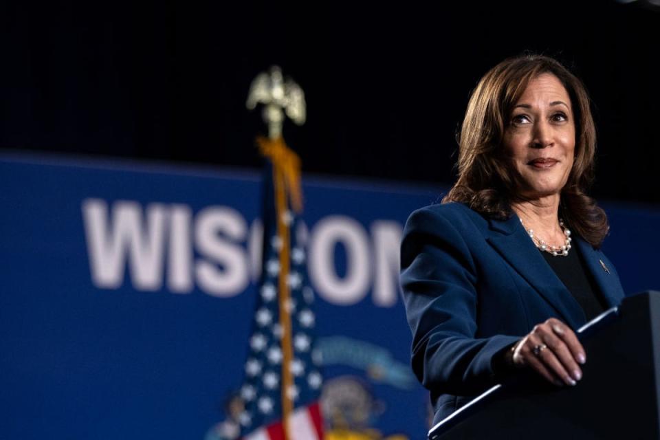 Vice President Kamala Harris speaks at a rally in Wisconsin on July 23, two days after becoming the presumptive Democratic nominee for president (Getty Images)