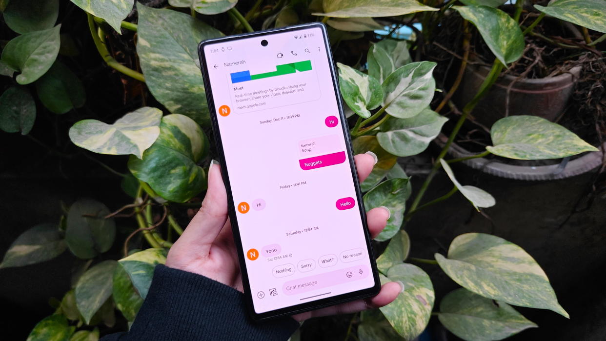  Google Messages RCS Chat features on a Pixel 6. 