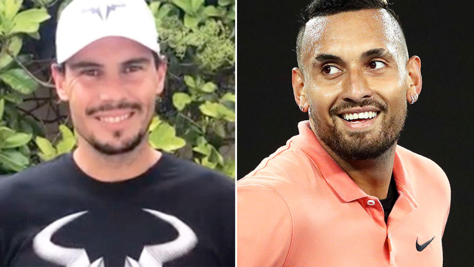 Pictured here, tennis rivals Rafael Nadal and Nick Kyrgios.