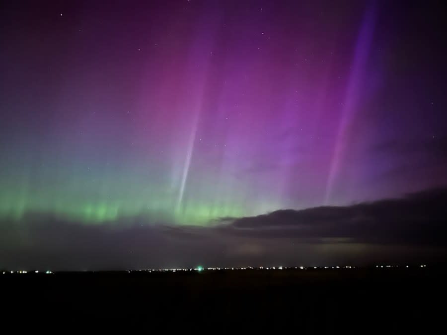 Aurora borealis seen from Elbert County, Colorado on May 12, 2024 around 2:30 a.m. (Chet Reisdorph)