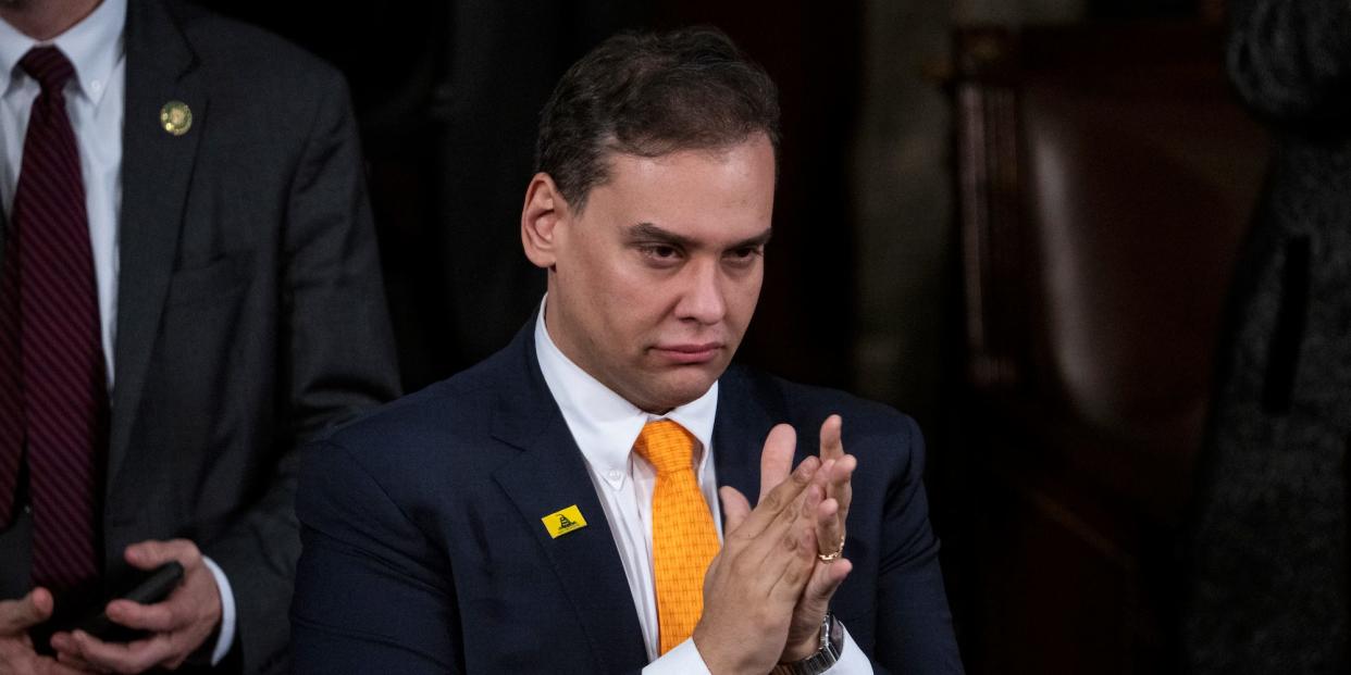 Republican Rep. George Santos of New York at the State of the Union address on February 7, 2023.