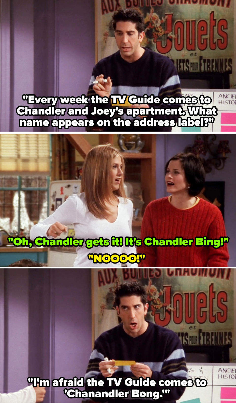 the tv guide comes to chanandler bong