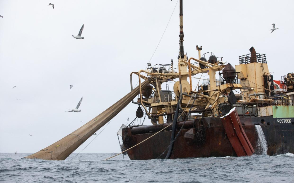 A large trawler off the coast of Scotland -  Greenpeace