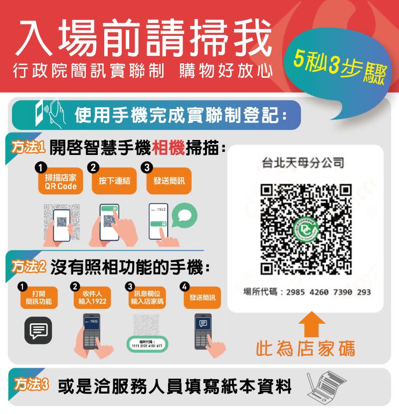 ▲針行政院推出簡訊實聯制編列8億預算，指揮中心強調民眾是完全免費。（圖／翻攝行政院）