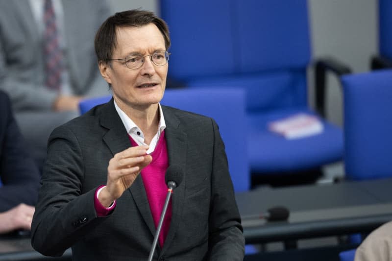 Karl Lauterbach, German Minister of Health, speaks during a debate in the plenary chamber of the German Bundestag. Hannes P. Albert/dpa