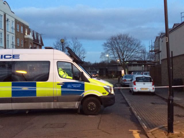 The scene of a stabbing in West Ham, east London