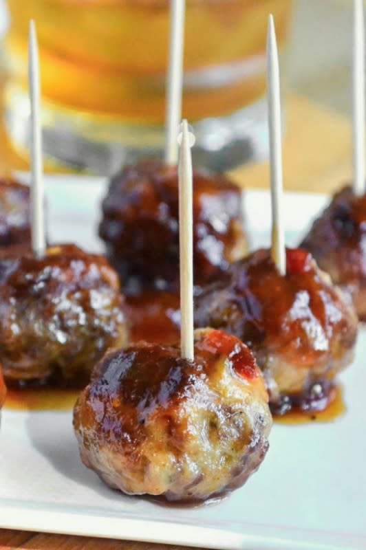 <p>The View From Great Island</p><p>You'll find bourbon in more than just the cocktails. It's also in the cocktail snacks. <a href="http://theviewfromgreatisland.com/2012/09/its-five-oclock-somewhere-friday-bourbon-meatballs.html" rel="nofollow noopener" target="_blank" data-ylk="slk:Get the recipe HERE!;elm:context_link;itc:0;sec:content-canvas" class="link rapid-noclick-resp">Get the recipe HERE!</a></p>
