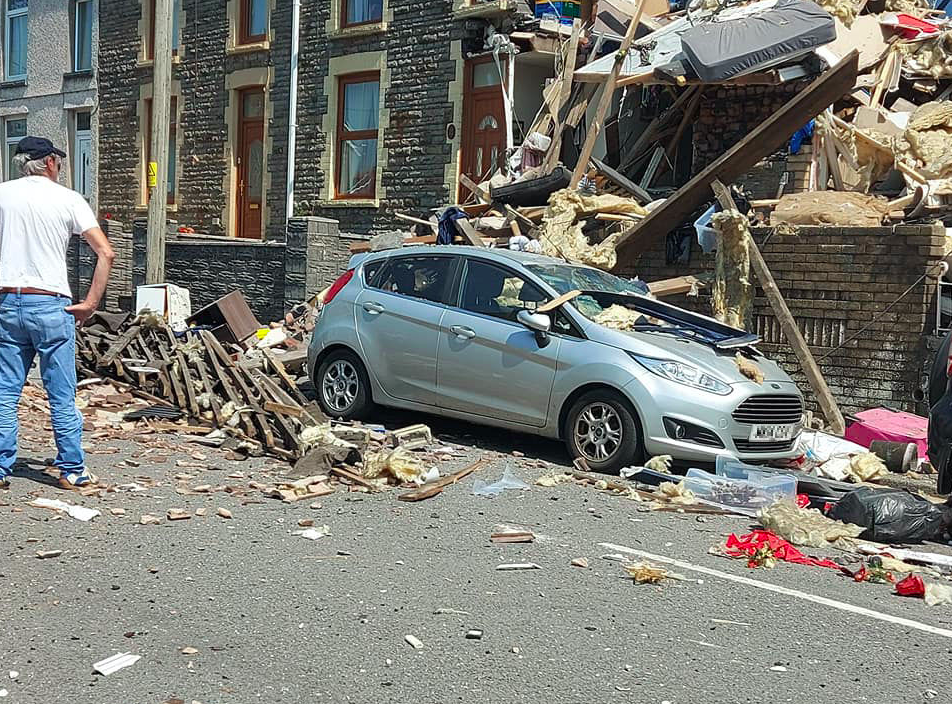 A number of properties and vehicles in the street were damaged. (Kirsten Alison Williams/Twitter/PA)