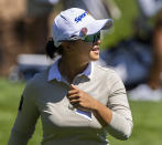 Sei Young Kim walks off after finishing the 18th hole during the first day of the LPGA T-Mobile Match Play golf tournament at Shadow Creek on Wednesday, April 3, 2024, in North Las Vegas, Nev. (L.E. Baskow/Las Vegas Review-Journal via AP)