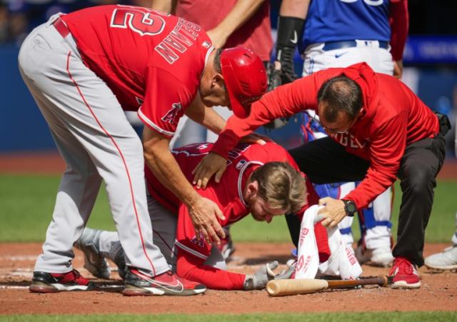 Angels' Ward has facial fractures after hit by pitch