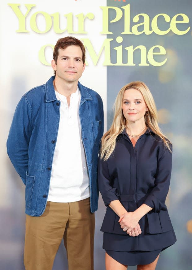 LOS ANGELES, CALIFORNIA - JANUARY 30: (L-R) Ashton Kutcher and Reese Witherspoon attend photocall for Netflix's "Your Place or Mine" at Four Seasons Hotel Los Angeles at Beverly Hills on <a href="https://parade.com/living/january-holidays-observances" rel="nofollow noopener" target="_blank" data-ylk="slk:January;elm:context_link;itc:0;sec:content-canvas" class="link ">January</a> 30, 2023 in Los Angeles, California. (Photo by Rodin Eckenroth/FilmMagic)<p><a href="https://www.gettyimages.com/detail/1460854547" rel="nofollow noopener" target="_blank" data-ylk="slk:Rodin Eckenroth/Getty Images;elm:context_link;itc:0;sec:content-canvas" class="link ">Rodin Eckenroth/Getty Images</a></p>