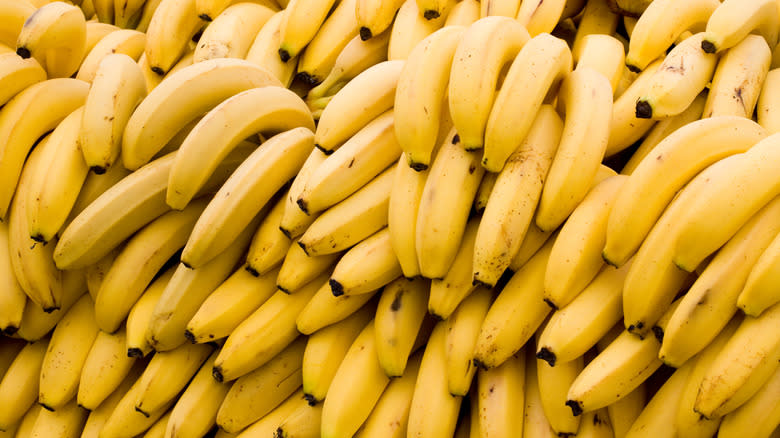 Large collection of ripe bananas