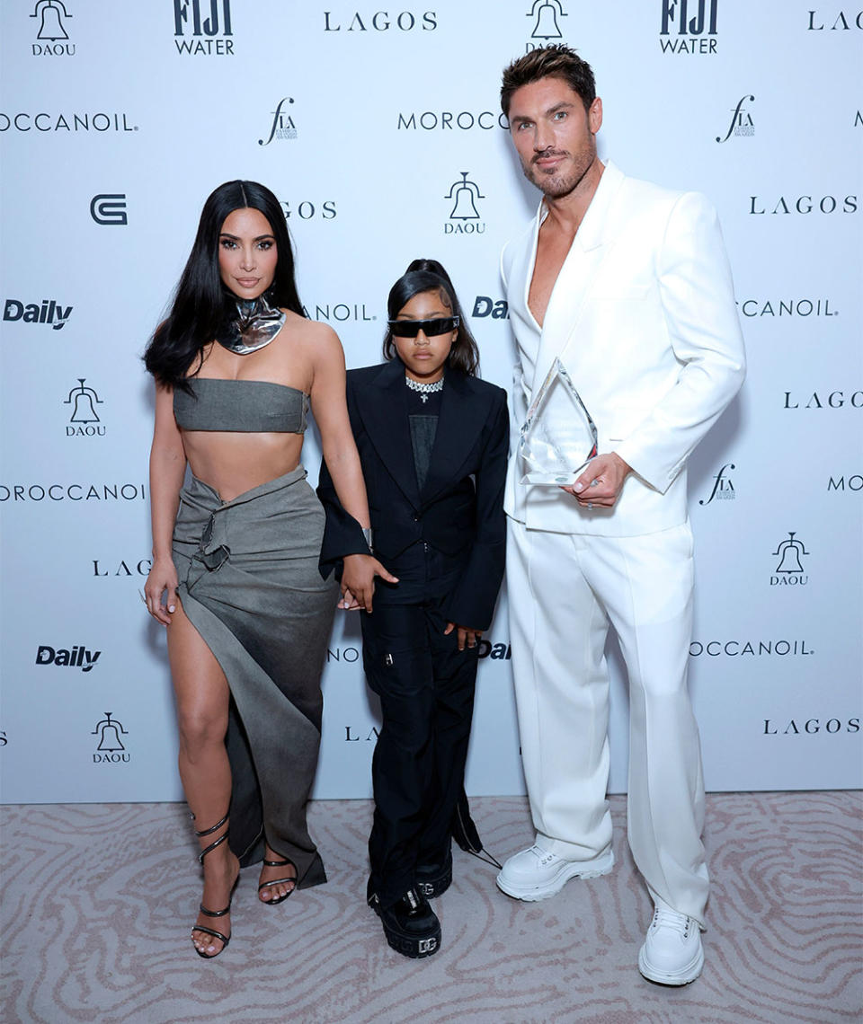 Kim Kardashian, North West and Chris Appleton, Hair Artist of the Year Award recipient, attend The Daily Front Row's Seventh Annual Fashion Los Angeles Awards at The Beverly Hills Hotel on April 23, 2023 in Beverly Hills, California.