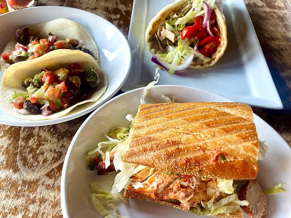 Carne asada tacos, chicken tortas and lamb gyro from Café Verde.