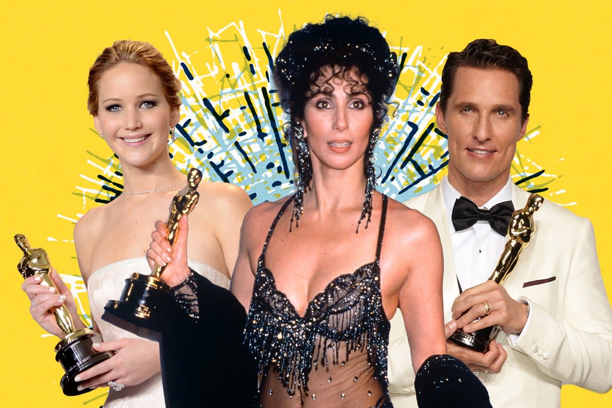 Best in show: Jennifer Lawrence, Cher and Matthew McConaughey with their Oscars (Getty/Shutterstock/iStock)