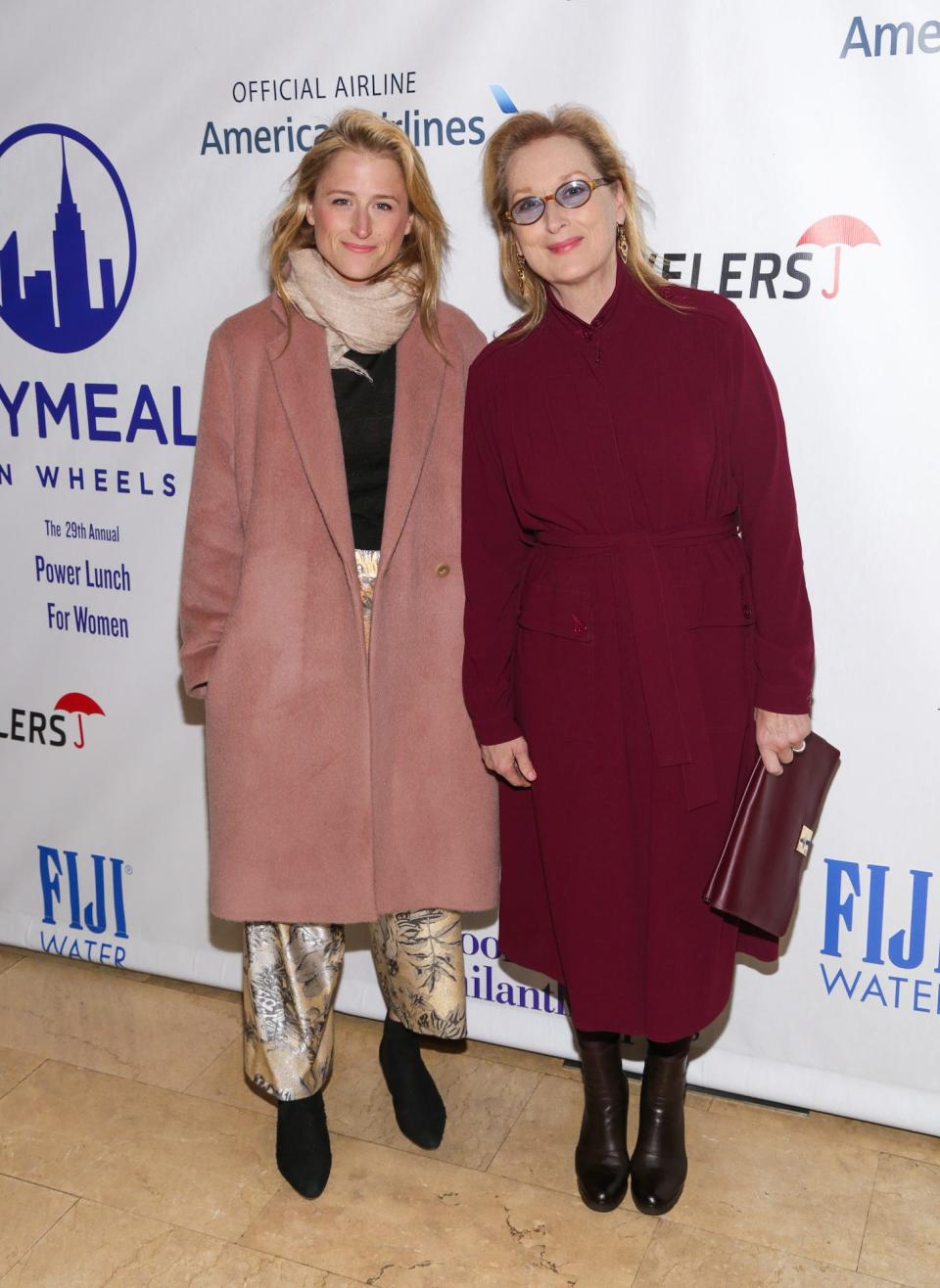 Mamie Gummer and Meryl Streep on a red carpet in November 2015.