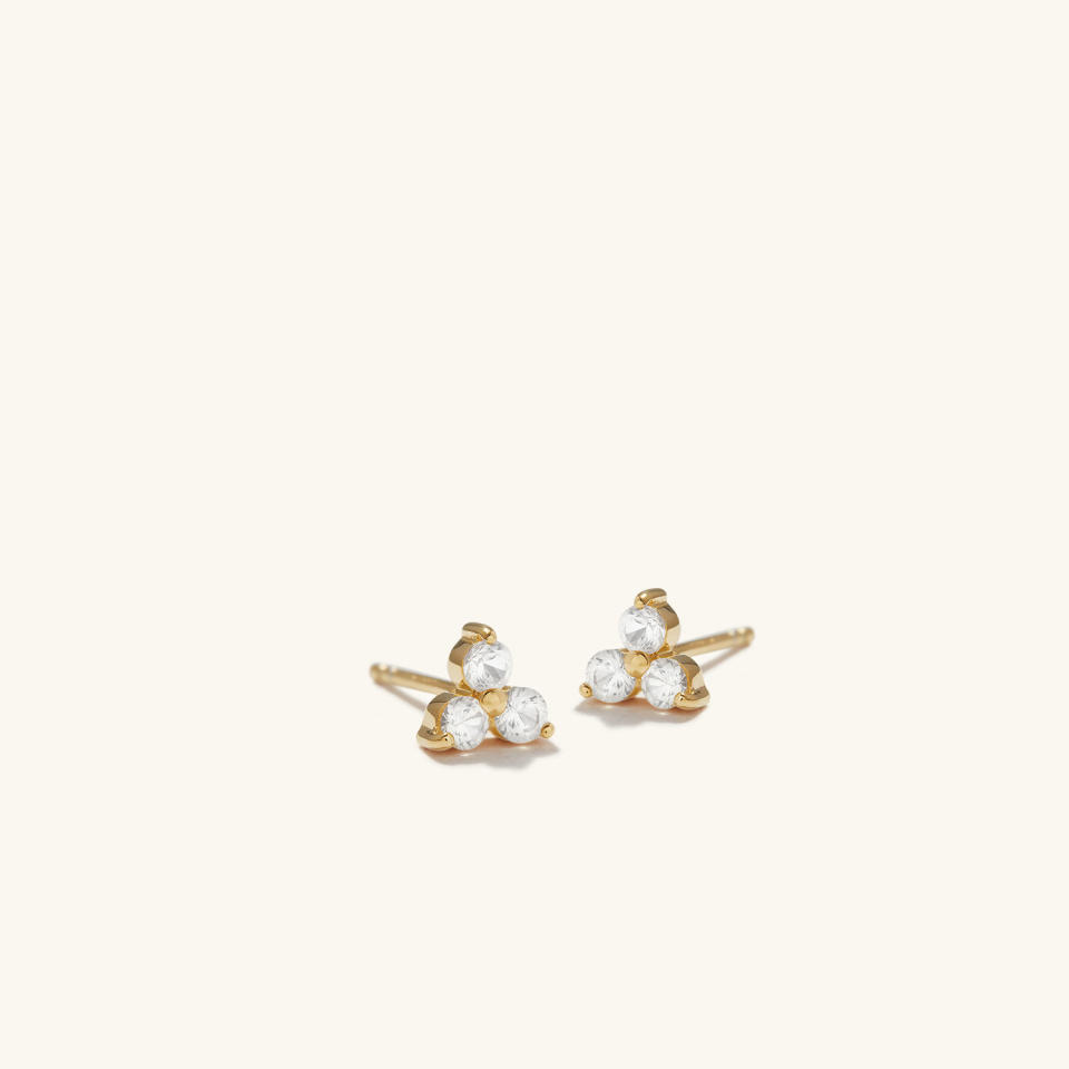 Lotus Studs (gold vermeil and sapphires) Mejuri, $105